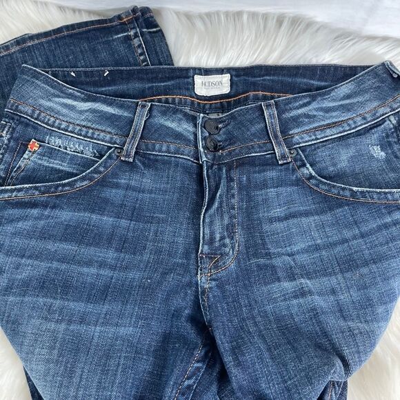 Hudson Distressed Bootcut Jeans Sz 30 - Picture 2 of 13